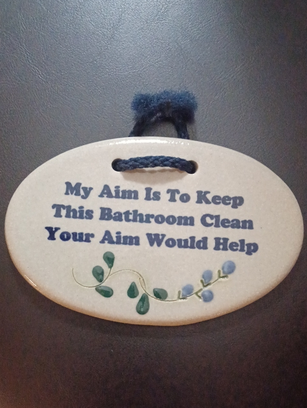 Mom Boys Ceramic Bathroom Plaque  Decorative Aim Reminder
